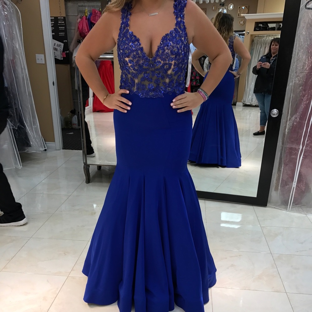 Sherri Hill Royal Blue Long Prom Dress